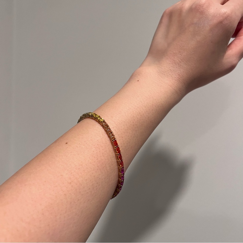NEW Diamonique Multicolor Rainbow Tennis Bracelet